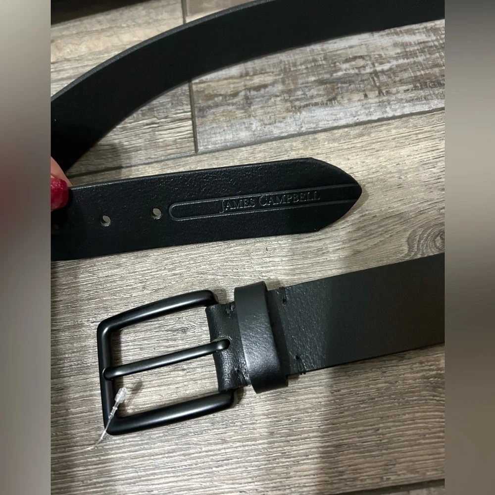 James Campbell Black with Black Hardware Genuine Leather Belt size 42